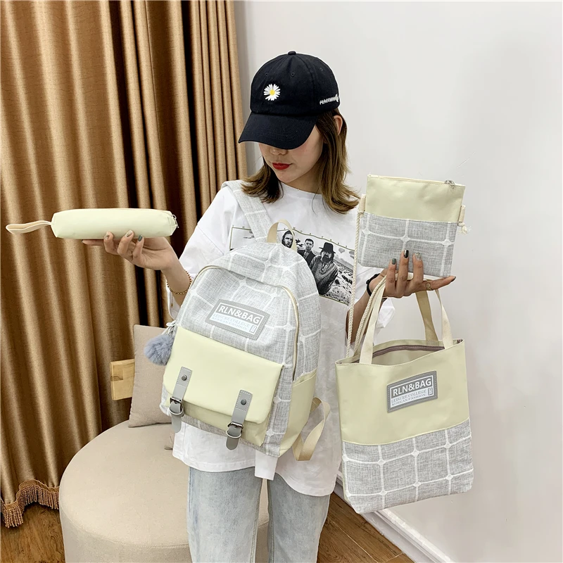 Wholesale New Designer Backpacks Set School Bag Set for Girl Bow knot  Knapsack Quilted Nylon Backpacks School From m.