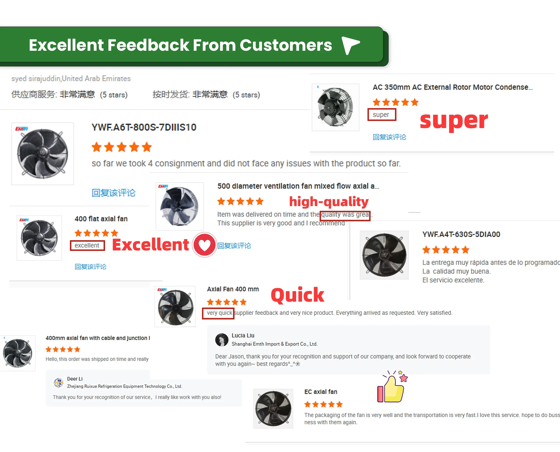 RuiXue Axial Flow Fan Motor Blades Low Noise AC Electric Current 220V ...