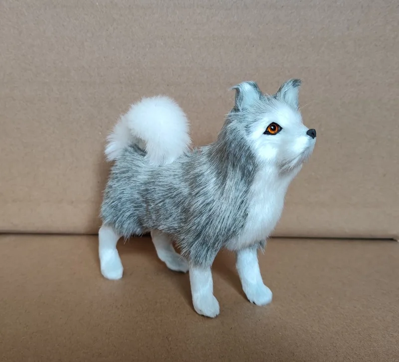 Artificial Simulation Samoyed White Puppy Greyhound Dog Cute Husky Samoyed Decoration Plastic Craft