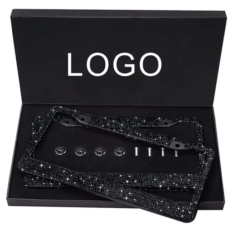 Custom US Design Car License Plate Frame with Cover USA Logo