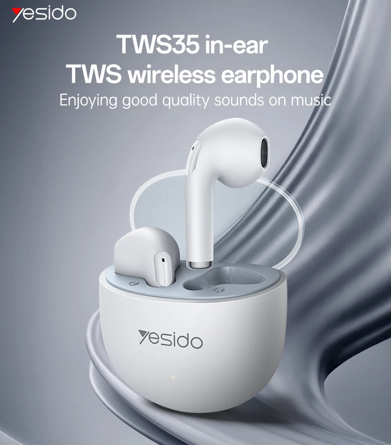 Yesido BT5.3 Wireless Headphone Ultra Good Quality Sound In-ear TWS Wireless Earphone TWS35