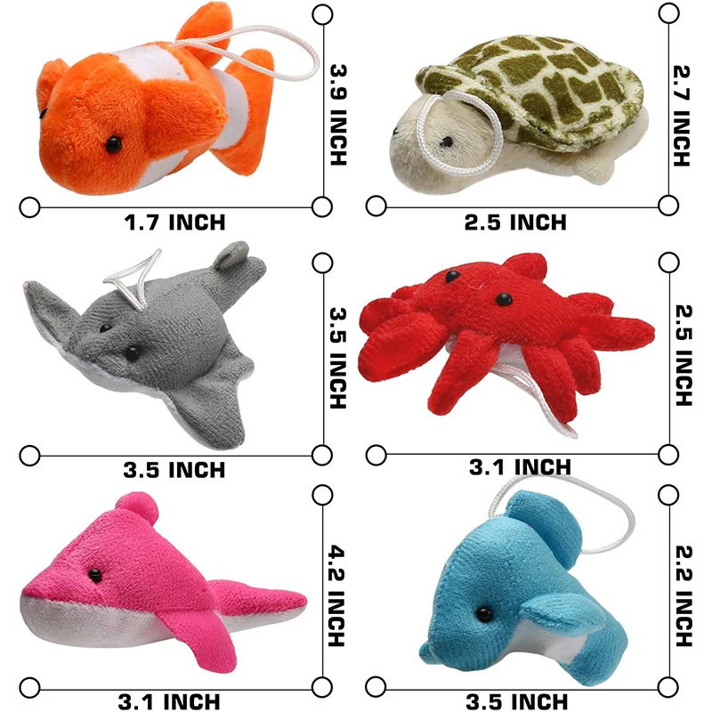 卸売25パックミニオーシャンアニマル海の生き物ぬいぐるみキッド