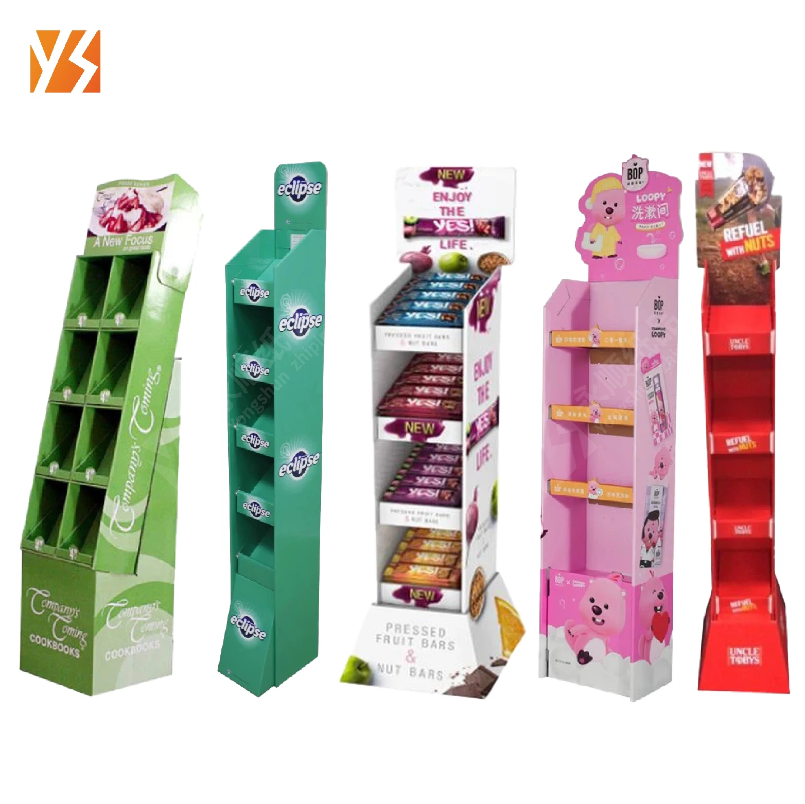 Modern Cardboard for POP Floor Display Stand Supermarket Corrugated Paperboard Sanitary Napkin Daily Necessities Display Racks