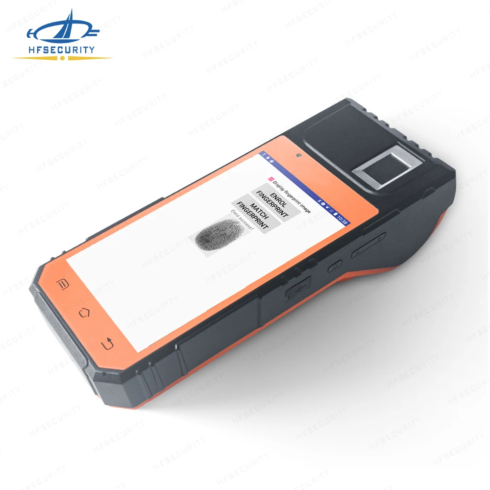 HFSecurity FP09 Android 4G Fingerprint Thermal Printer Barcode Scanner Terminal