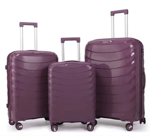 Unisex Luxury 20/24/28 Inch PP Suitcases Yellow Maletas De Viaje Set of 3 Travel Trolley Suitcases Smart Valises for Popular 1