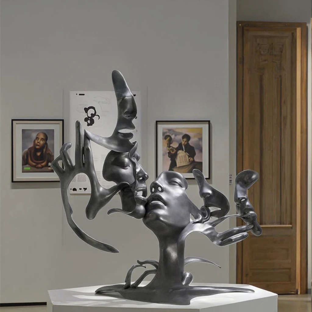 現代アート装飾ステンレス鋼抽象的な人間の顔彫刻| Alibaba.com