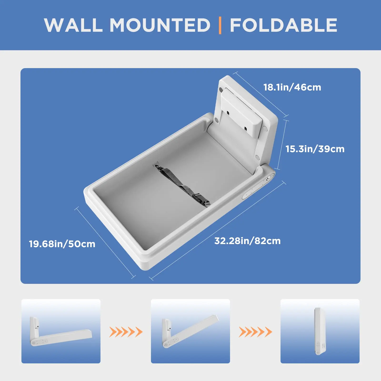 Commercial Wall Mounted Horizontal Baby Diaper Changing Station ...