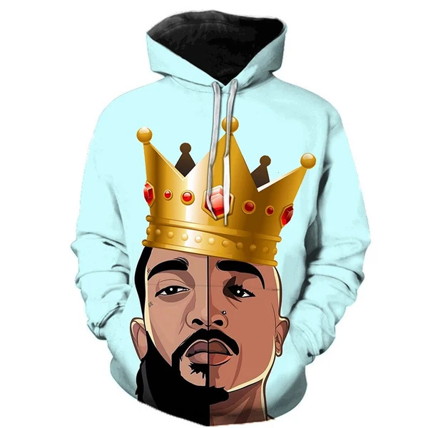 2Pac 3D Printed Hoodies for Men Rapper R.I.P Tupac Digital Printing Hoodies From Men All Over Print Oversized OEM ODM Pullover
