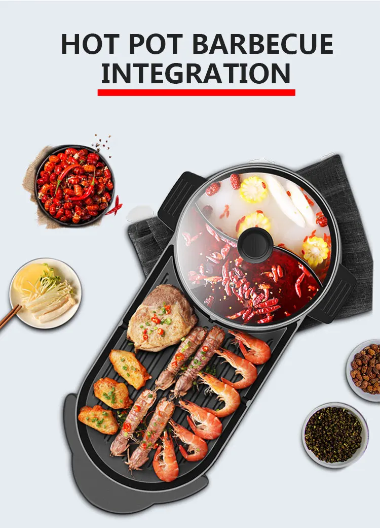 Indoor Tabletop Electric Hotpot Bbq Electric Griller Bbq Korean