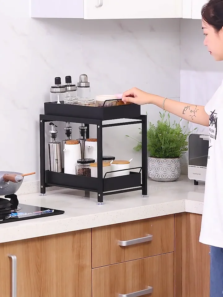 Japanese 2 Tier Stainless Steel Kitchen Storage Holder & Rack Under ...
