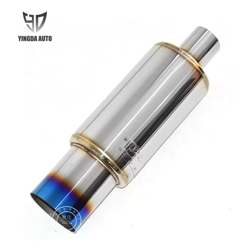 Hot Car Exhaust Modification Sound Wave for HKS  Straight Drum 114-51mm Silencer Stainless Steel Modified Pipe Tail Throat JASMA