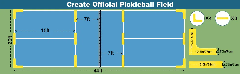 22ft Outdoor Portable Pickleball Net for Driveway Durable PE Knitted Net with Court Lines and 6 Wheels for Pickleballs supplier