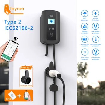 Feyree – chargeur Portable 11kw 16a EV type-2 EVSE pour voiture