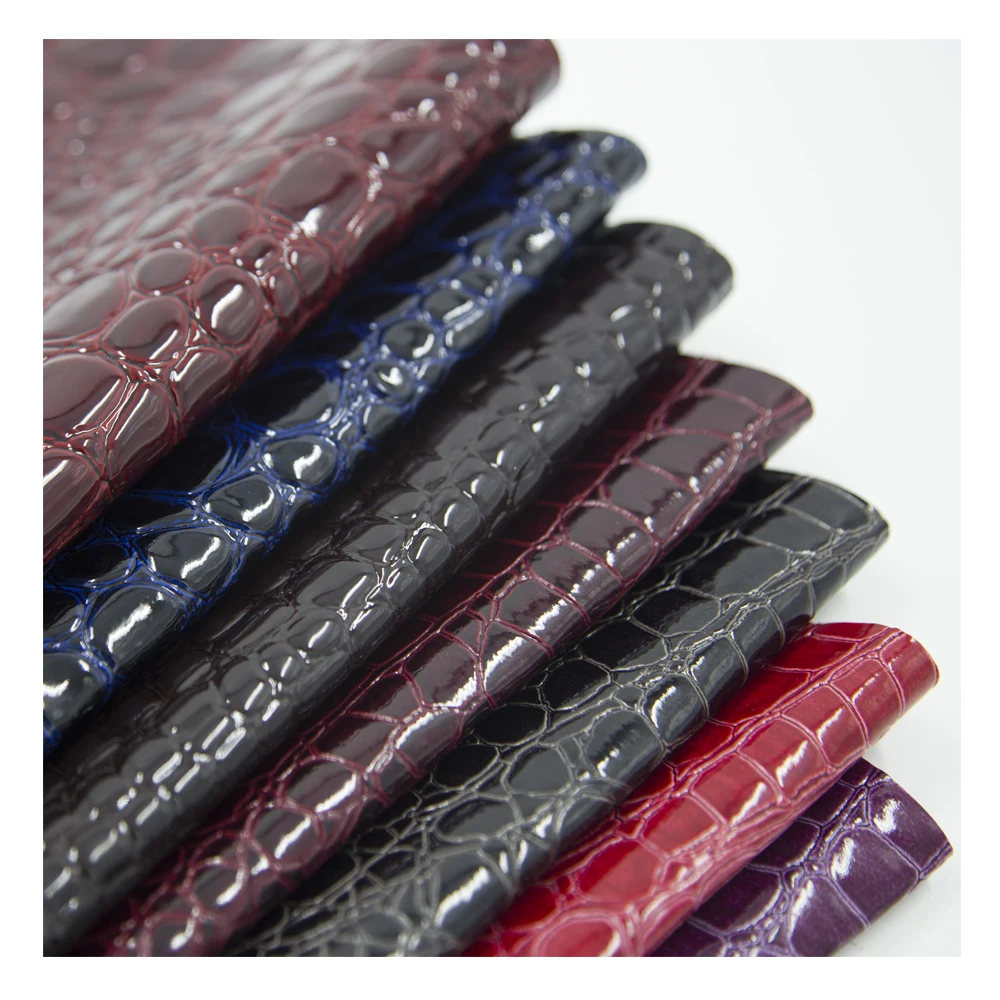 Customized 1.1mm crocodile Skin Embossed PVC Vinyl Pu Synthetic Leather Fabric for Women Shoe Bag Shoes Purse Belt Faux Leather