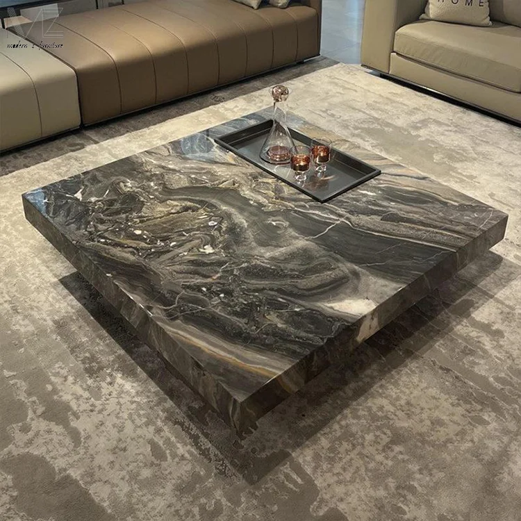 Modern Design Living Room Furniture Kaffee Tisch Aus Tempered Glass Tea Tables Marble Storage Sintered Stone Centre Coffee Table