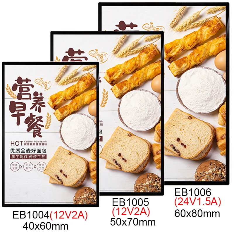 Foska Office Good Quality Mobile LED Poster Frame Led Display 50x70cm Advertising Board