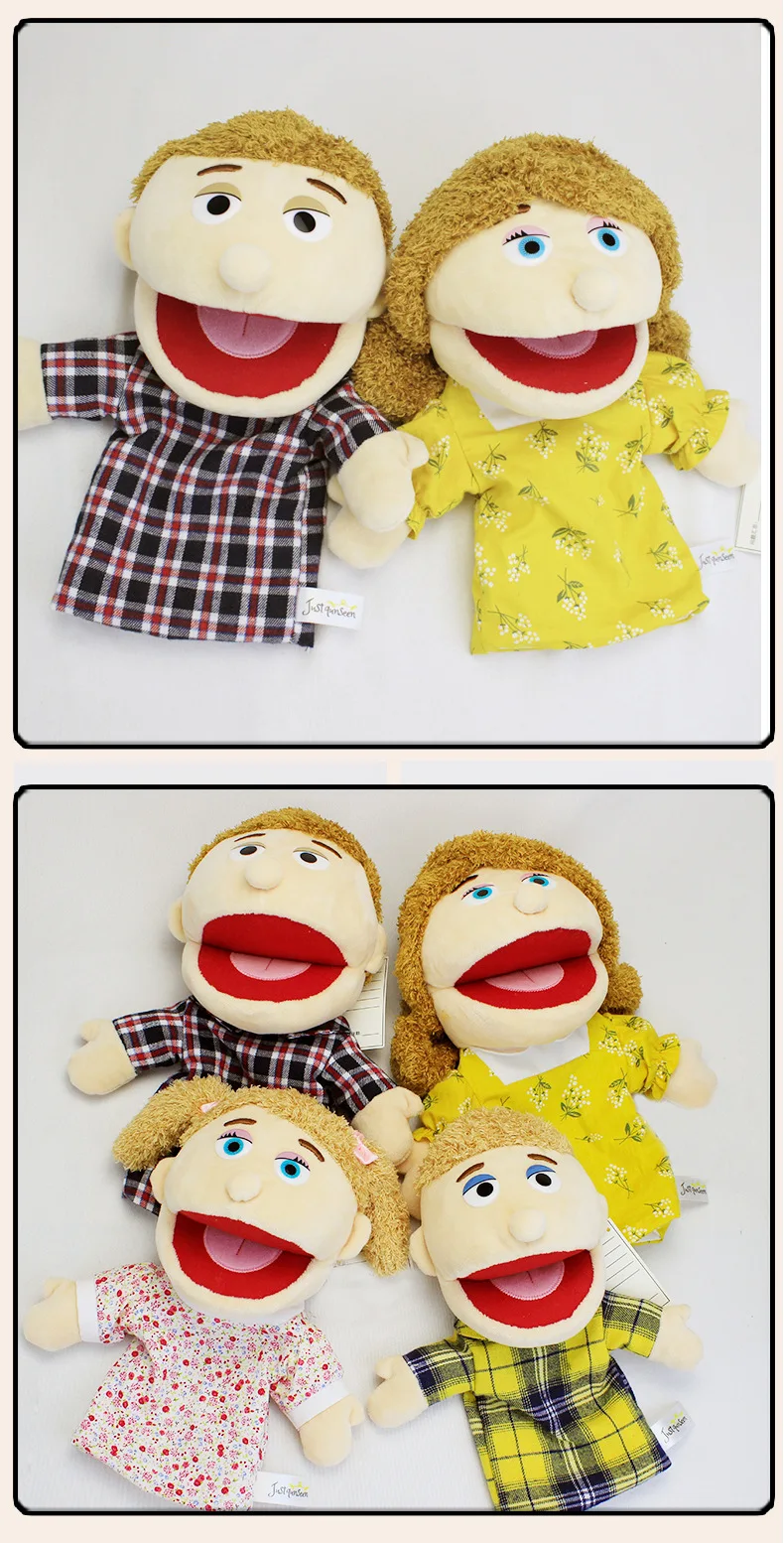 Cute Open Mouth Family Hand Puppet Children's Puzzle Plush Toy Doll