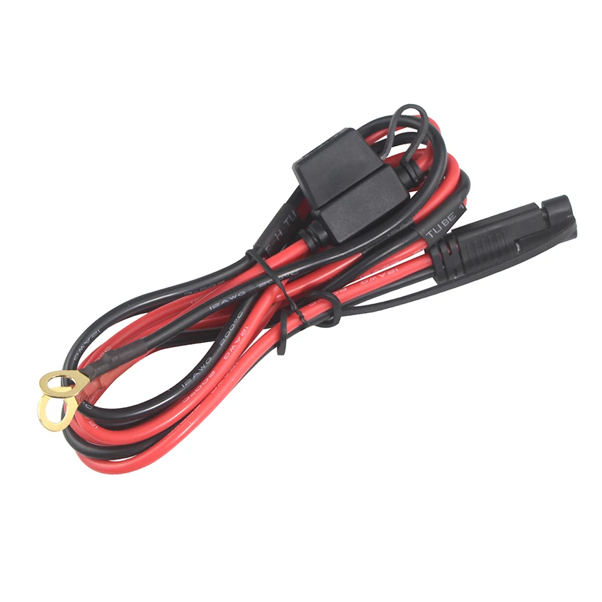 12AWG SAE to O Ring Terminal Harness Wire 15A Fuse Eyelet PVC Insulation for Motorcycle Home Appliance Extension Charge Cords