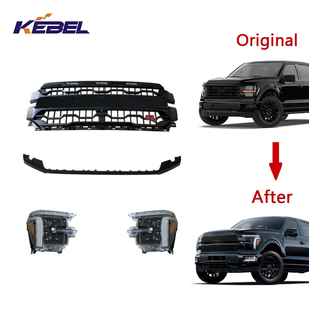 Good Aftermarket Base Trim Grille for 2024 F-150 Upgrade to F-150 2024 High Version Exterior Modification Replacement Grille
