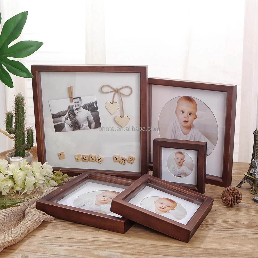 Phota 3d Shadow Box Picture Frame Wood With Soft Linen Back Composite