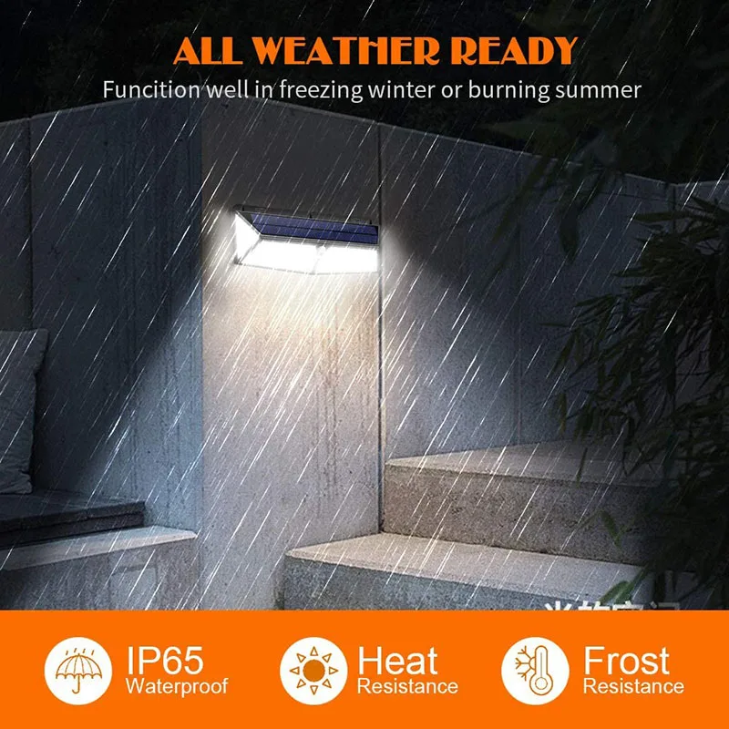 CE ROHS 3 Lighting Model USB Newest Super Bright 288 LED  IP65 Waterproof Solar Powered Lamp With Motion Sensor