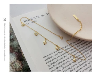 925 Silver Necklace Children's Classic European American Original Design Link Chain Zircon Luxury Folding Lovers Anniversary