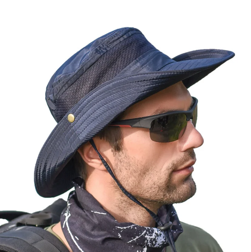 Men Foldable Mesh Cool Bucket Hat 