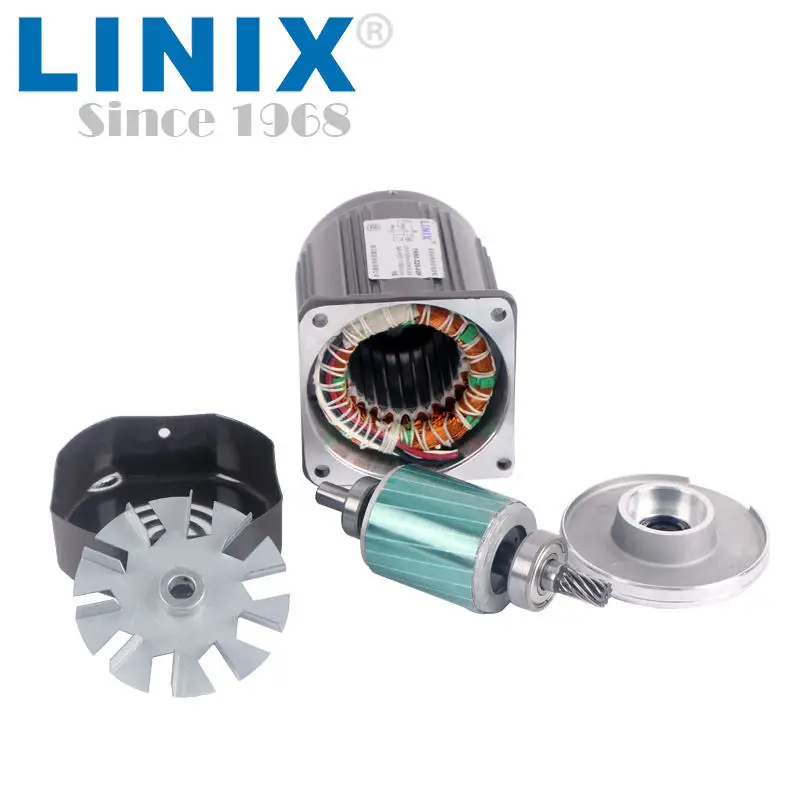 Linix 24W 24V Brush DC Geared Motor, 1800 RPM, IE4 Efficiency