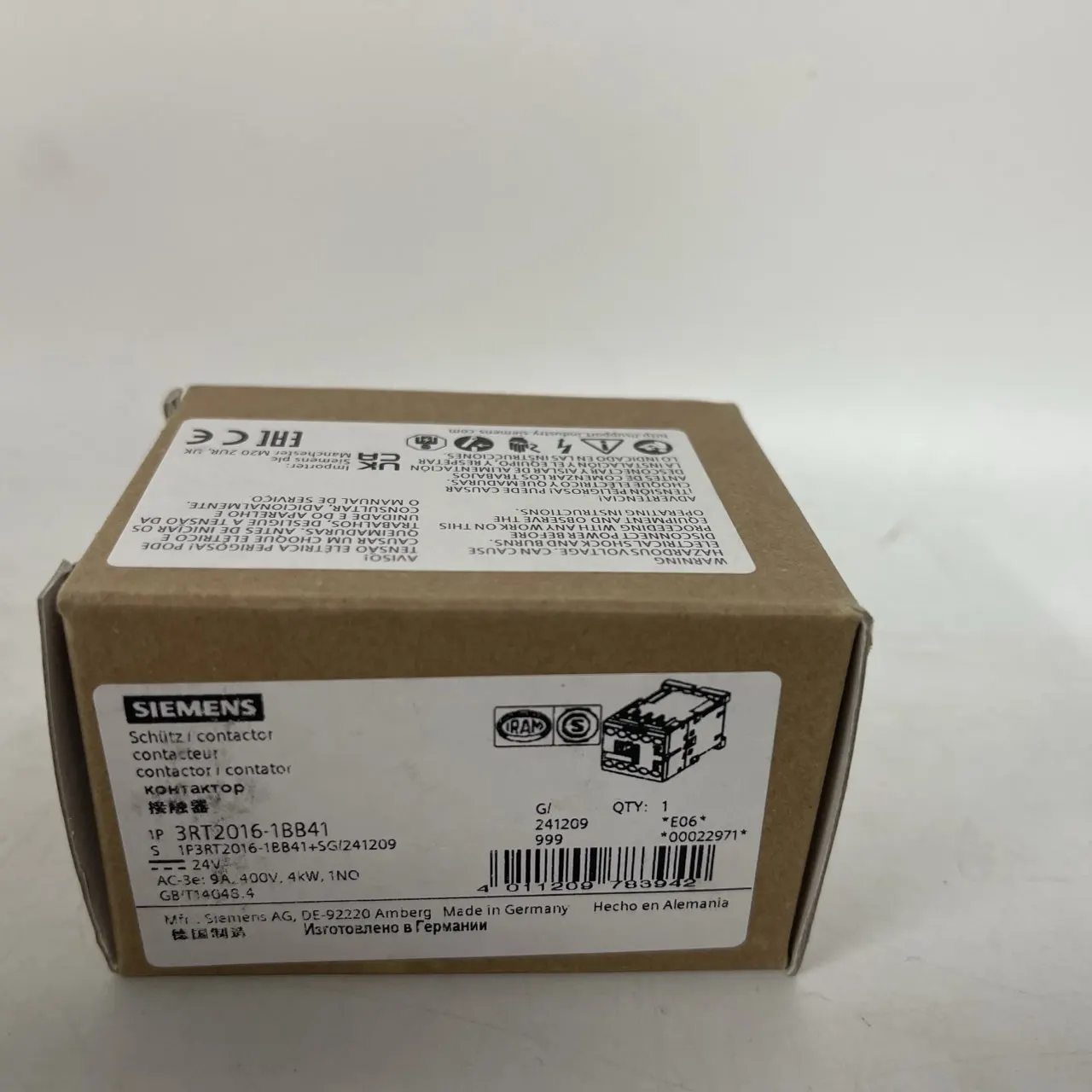 Siemens AC Contactor 3RT2016-1BB41