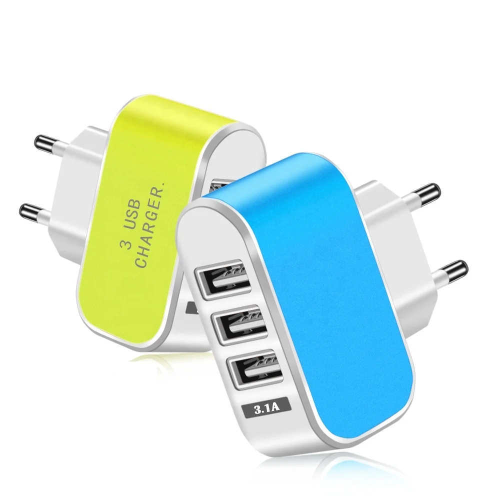 
Новая модель 2020, универсальная вилка европейского и американского стандарта, 5 В, 3 USB-порта, автомобильное умное зарядное устройство для мобильного телефона, настенное зарядное устройство для iphone 6, 8 plus, X, Xr, 11 