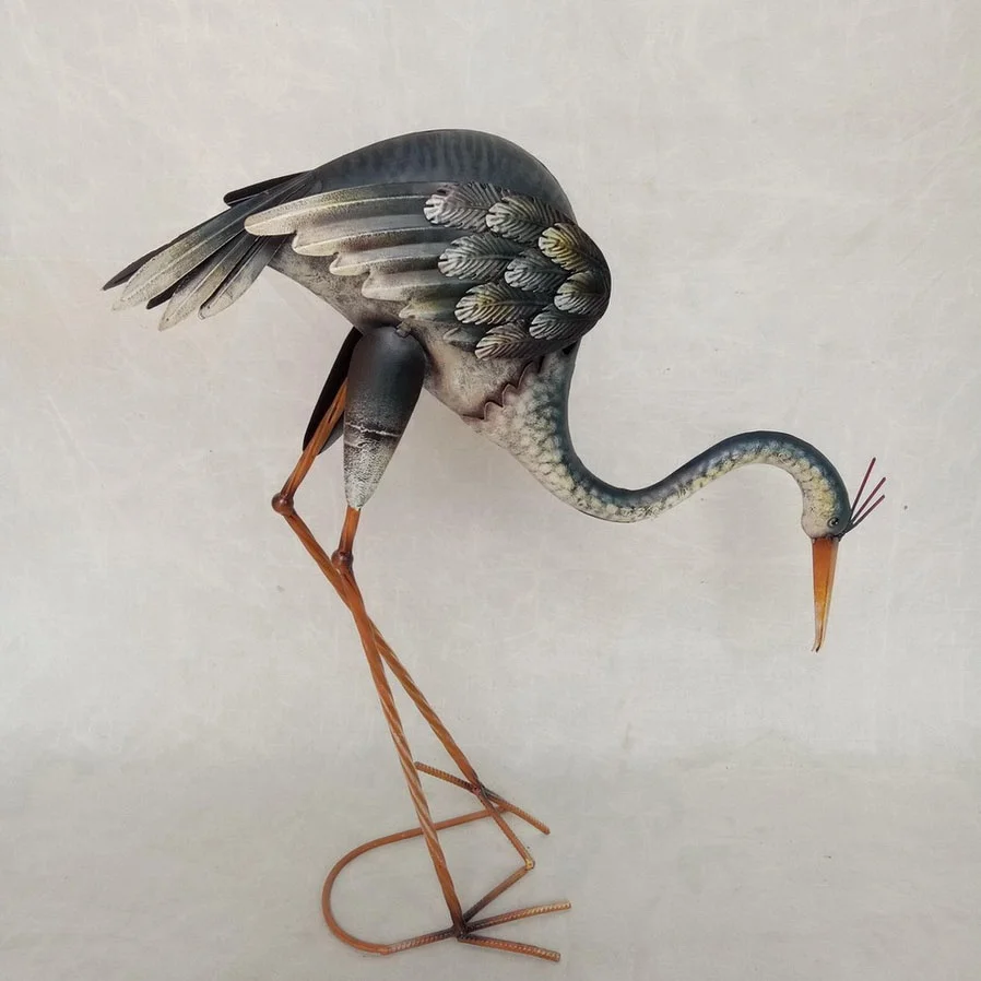 metal Crane bird figurine