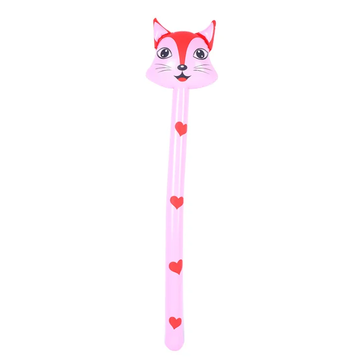 High quality plastic pvc silk screen printing inflatable animal head walking sticks
