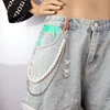 Butterfly pendant imitation pearl double-layer pants chain