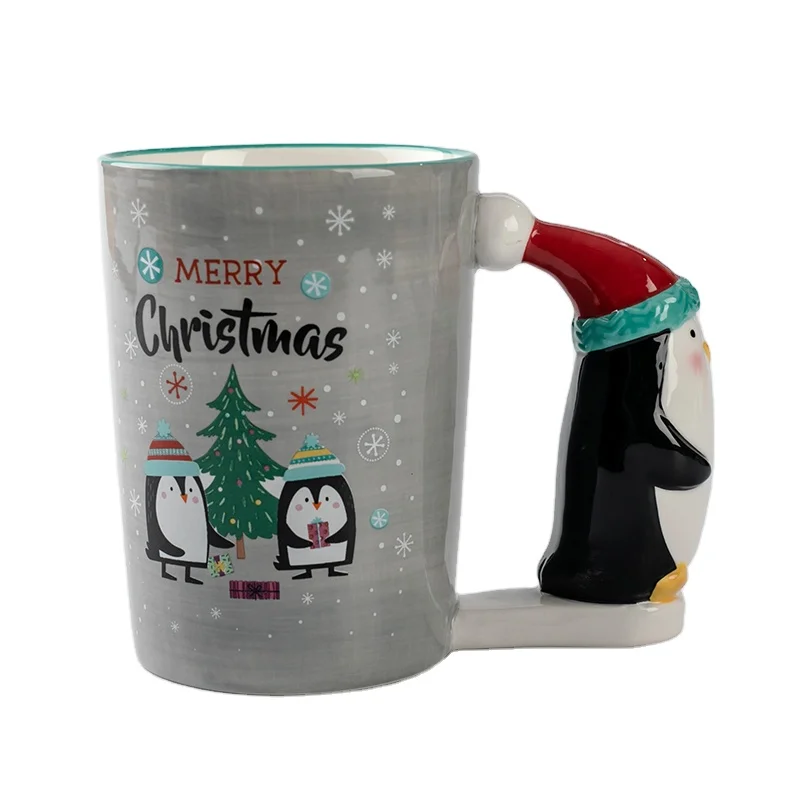 Huddle Penguin Ceramic Shaped Handle Mug