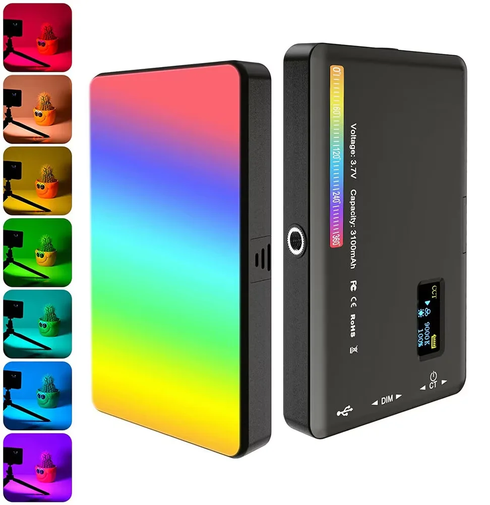 Nueva Cámara RGB LED anillo de luz 2500K-9000K regulable a todo Color LED Video luz fotografía Video estudio para cámara DSLR Luz