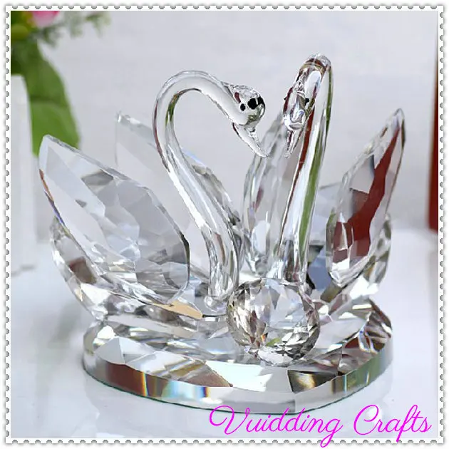E-istata - Ornamenti a doppio cigno con cristalli decorativi da collezione, decorazione per la casa, anniversario di Natale, San Valentino, fidanzata, donna, regalo (viola