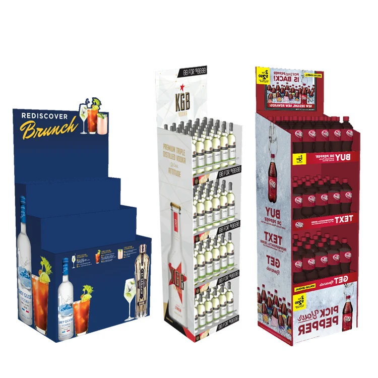 Custom Beer Display Stand for Retail Promotion, Corrugated Cardboard Beer Display, Pos Drinking Wine Display