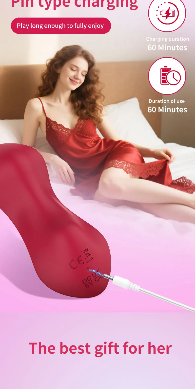 Travel-friendly compact size of Amoura clitoral panty vibrator