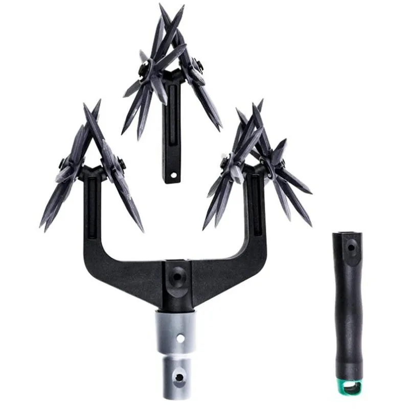 2 in 1 Manual Tiller Cultivator for Garden and Lawn Rotary Hand Hand-Held Cultivator Soil Scarifier for Soil or Reseeding Grass