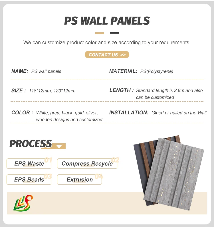Waterproof Customized Interior Decoration PS  Wall Panel with Factory Price