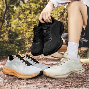 New Model Men Women Sport Shoes Thick Bottom Lace up Breathable Mesh Sneakers Height Increasing Cushioning Running Shoes