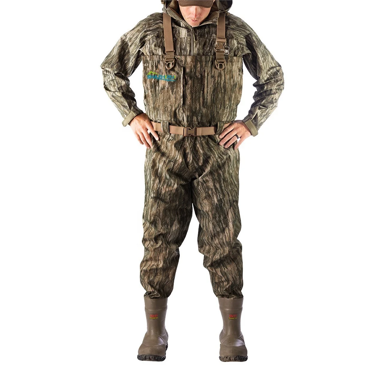 ATM Breathable Chest Waders With Removable Cotton Liner and Thinsulate Rubber Boots for Men Hunting