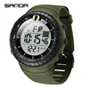 4 Black Case White Dial Green Band