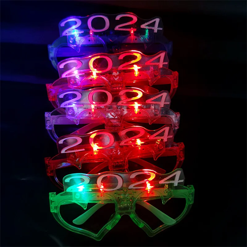 Led Blinking Neon Party 2024 Blinds Led Glasses Light Up Eye Wear Headband New Year Toy T 2690