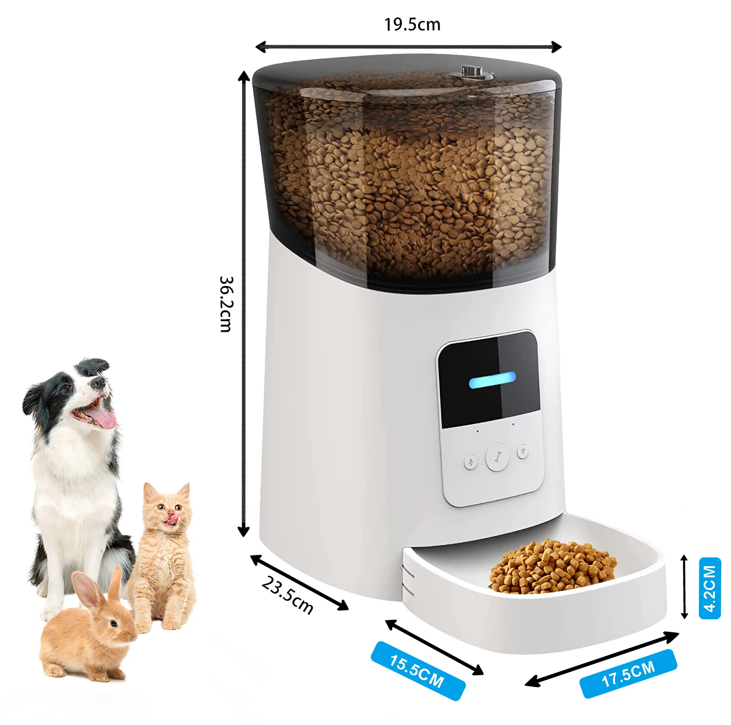 Petdom Pet 6l Smart Cat Feeder Wifi Mobile Phone App Remote Control Dog