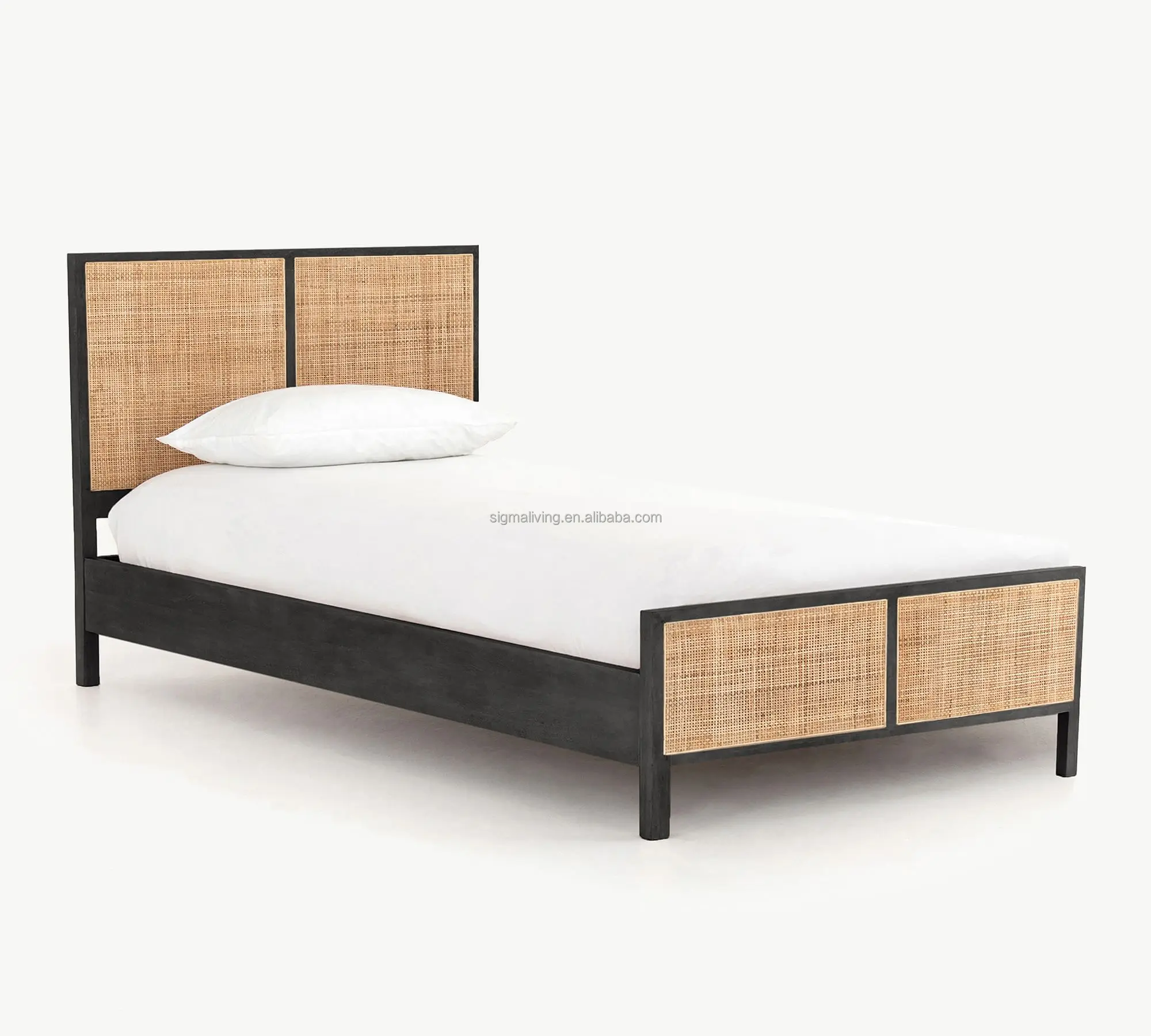 King bed smart bed indoor furniture bedroom sets cane platform bed