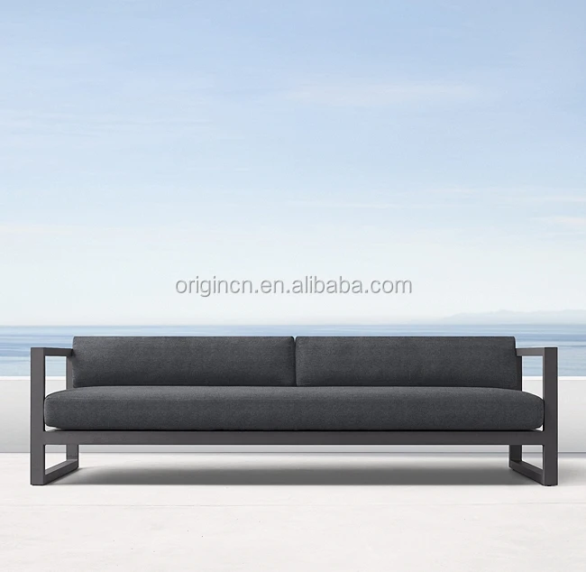 Rustproof Aluminum Frame Simple Design Thickness Cushions Outdoor Furniture Metal Sofa Set