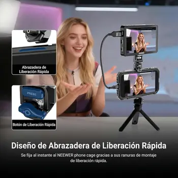NEEWER Soporte Montaje Monitor Liberacin Rpida para Phone Cage, Video Rig Estabilizador Soporte Accesorios Fotografa Mvil detail image