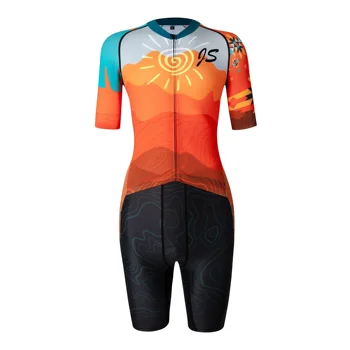 OEM Custom Tri Racing Cycling Swim Run Short Sleeves Triathlon Suit Trisuit