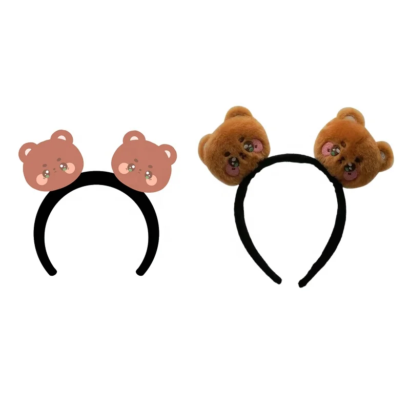 Korean Group Character Girl Cartoon Hairband  Plush Cute Animal Headband factory